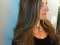 Balyagae on brown hair. 2 separated sides of lighting from the corner spot. 1