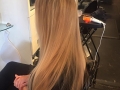 before Split end treatment provides a netting around the ends of the hair gluing them shut for four weeks.
